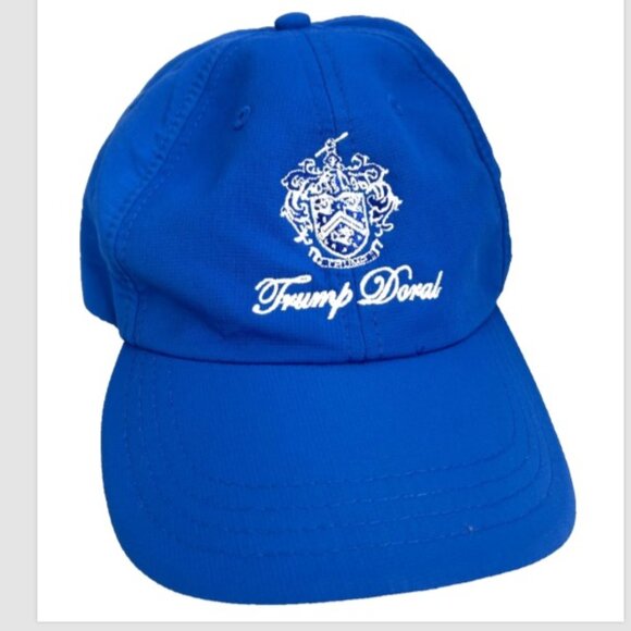 Trump National Golf Club Doral Hat BLUE white Golf MAGA adjustable UPF 50+ Rare - Picture 1 of 13